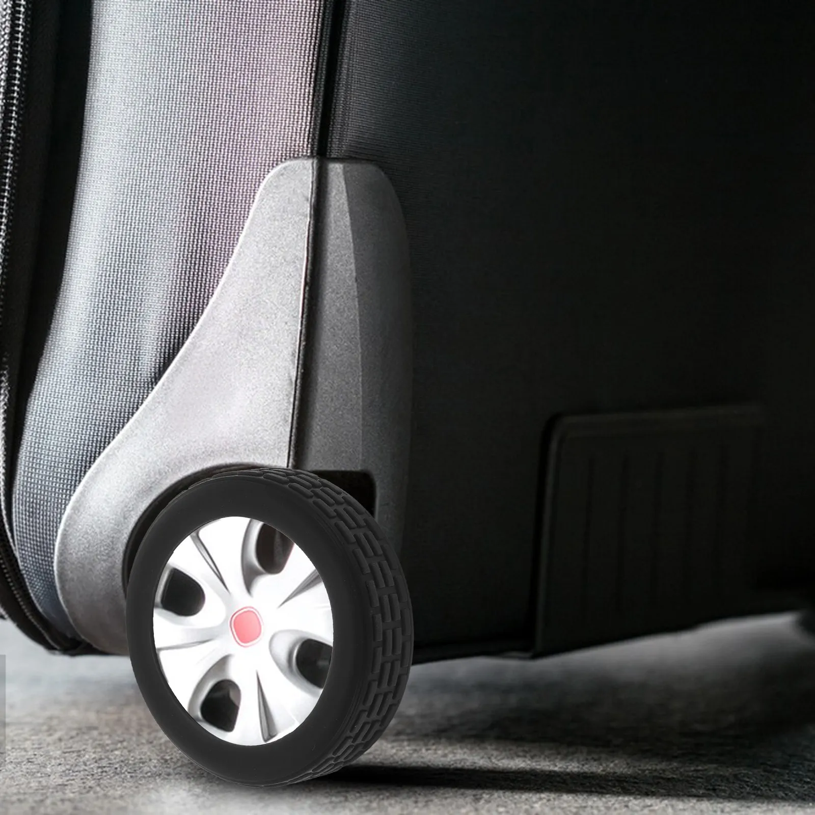 

8Pcs Luggage Wheel Protector Covers Silicone Shock Absorbing Anti Slip Stylish Suitcase Trolley Wheels