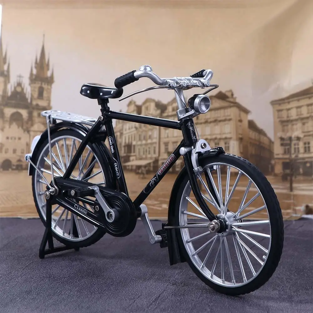 Figurine Miniature Model 1:10 Scale Diecast Metal Retro Bicycle Toys Simulation Bicycle Bicycle Model Vintage Bicycle Model