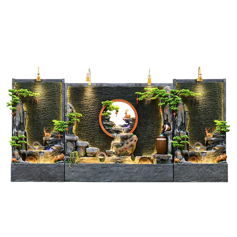 Landscape Curtain Wall Screen Make a Fortune Customized. B & B Courtyard Garden Combination Landing Rockery Fish Pond