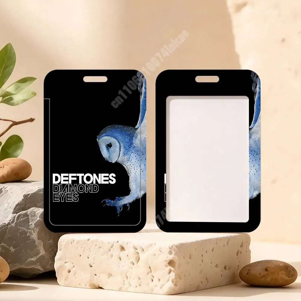 D-Deftones Diamond Eyes Private Music Plastic Card Holder Student ID Card Clear Transparent Business Office Supplies