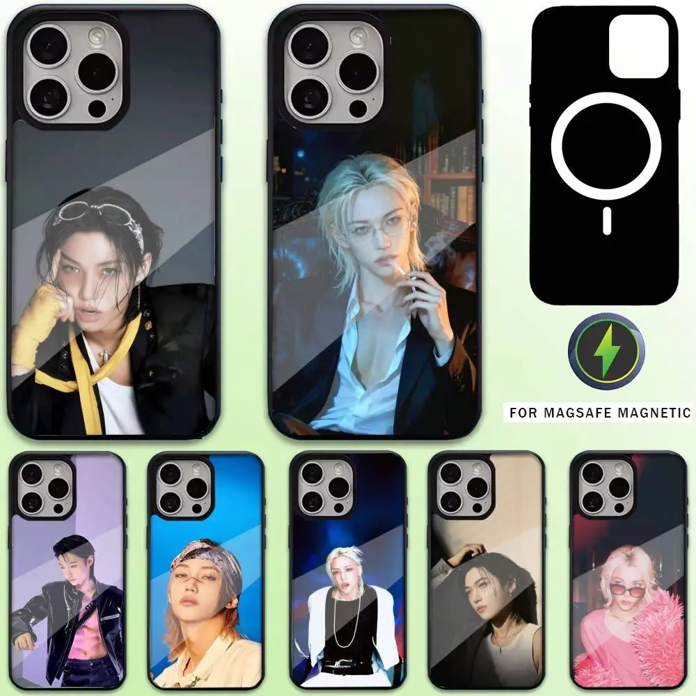 

SKZ F-Felix Lee Karma Phone Case For iPhone17,16,15,14,13,12,11 Plus,Pro Max Magnetic For Magsafe Wireless Charging