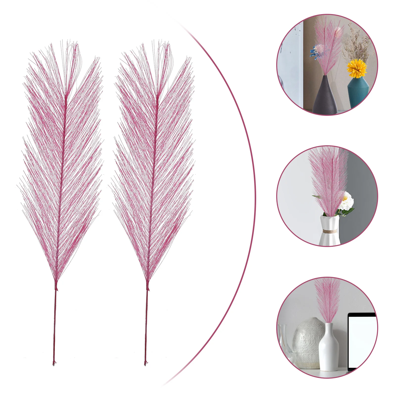 50 Pcs Wedding Floral Arrangement Simulated Pteris Flower Decorations Faux Phoenix-tail Ferns Garland Rosy Fabric Plant