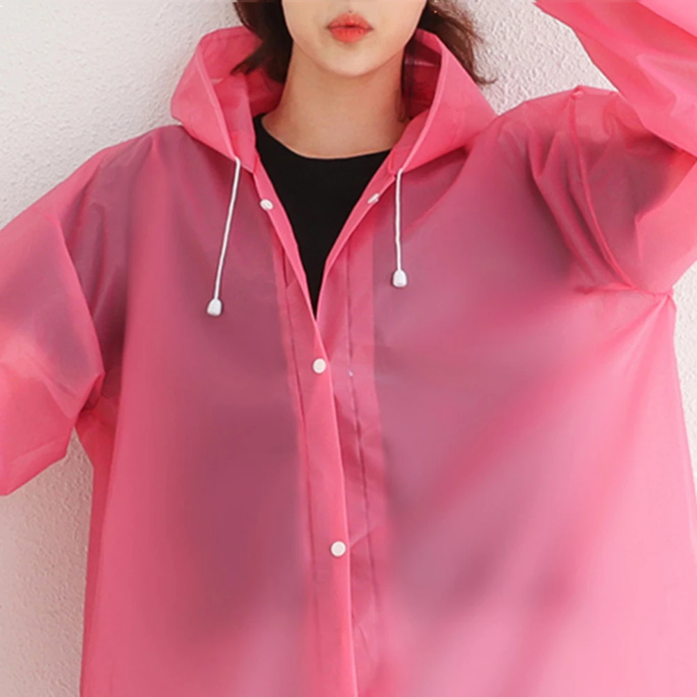 1pcsFashion Adult Waterproof Long Raincoat Women Men Rain Coat Hooded For Outdoor Hiking Travel Fishing Climbing Thickened ponch