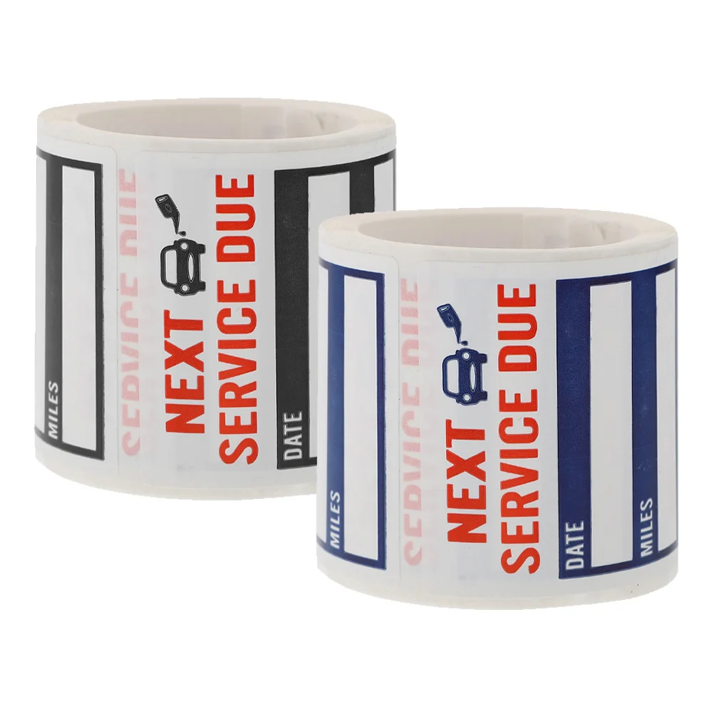 

300pcs 2 Rolls Car Maintenance Reminder Labels Stickers Waterproof Service Due Stickers For Auto Window Adhesive Decals