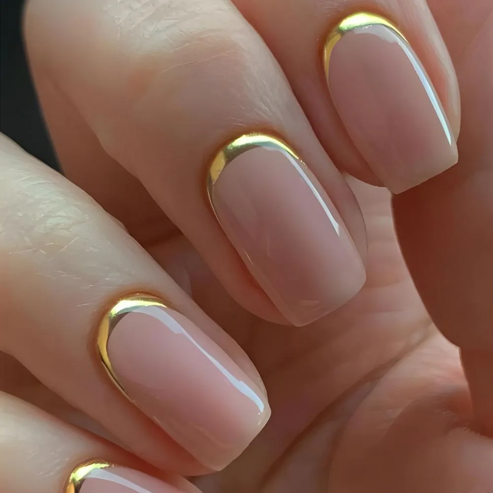 Korte vierkante pers op nagels Franse manicure Klassieke witte punt Eenvoudige lijm op volledige dekking Kunstnagels voor dames Dagelijks