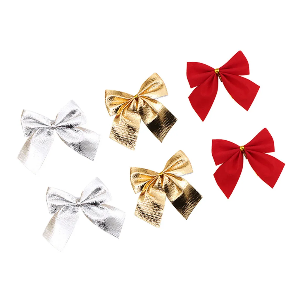 72 Pcs Christmas Decorations Outdoor Bows for Wreath Making Desktop Ornaments Festive Red Decorative Bowknot Wrapping