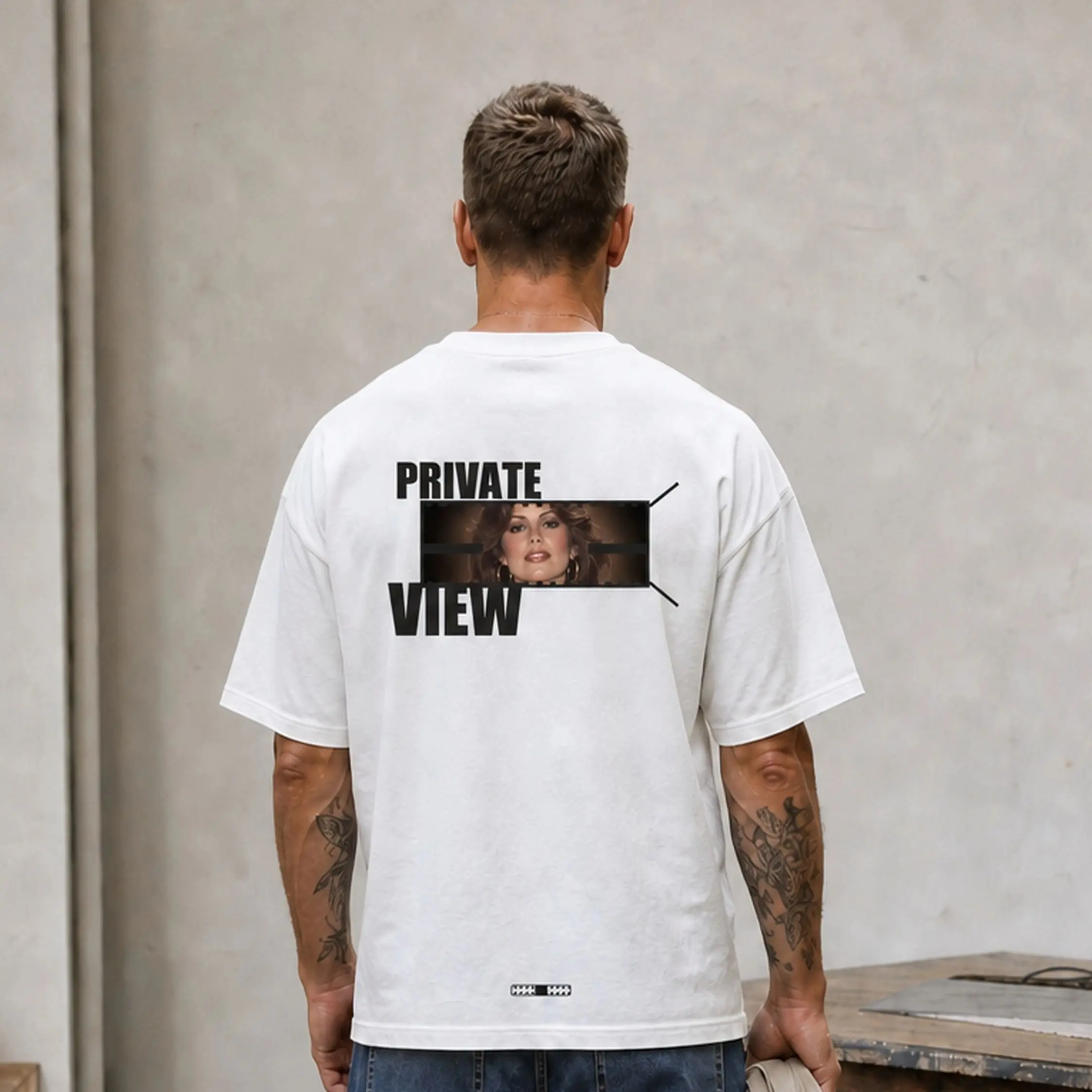 PRIVATE VIEW Vintage Soft-Focus Portrait Oversized Heavyweight T-Shirt