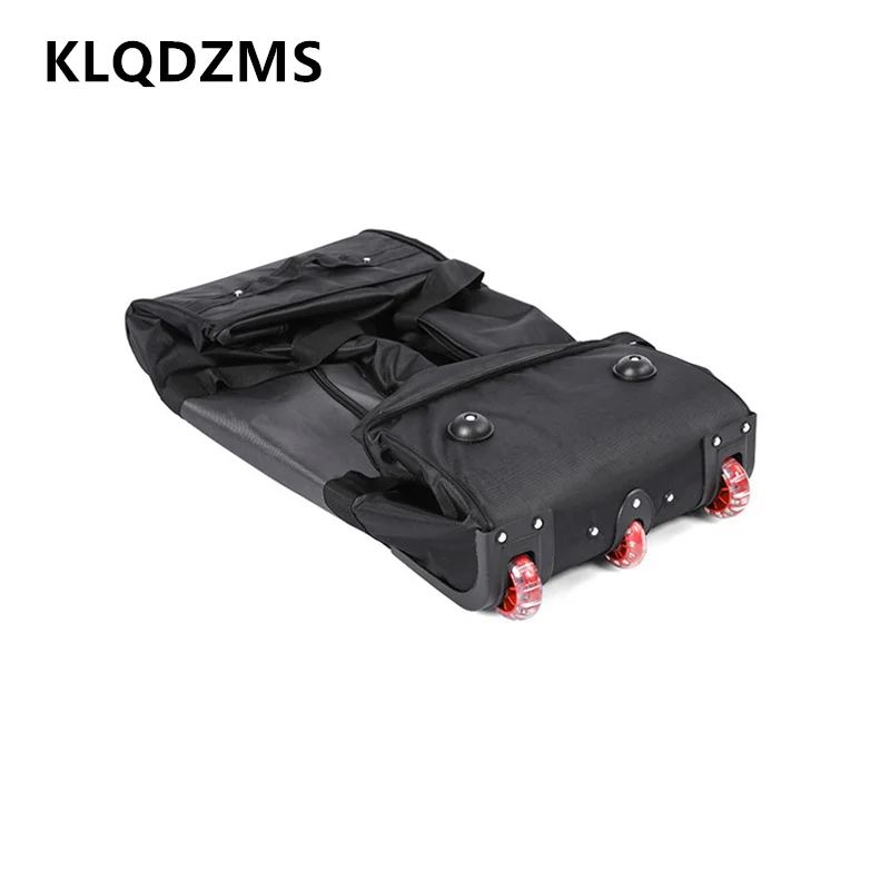 KLQDZMS Large Capacity Luggage Bag Oxford Cloth Foldable Airline Checked Bag Men's Shoulder Backpack Women's Travel Suitcase