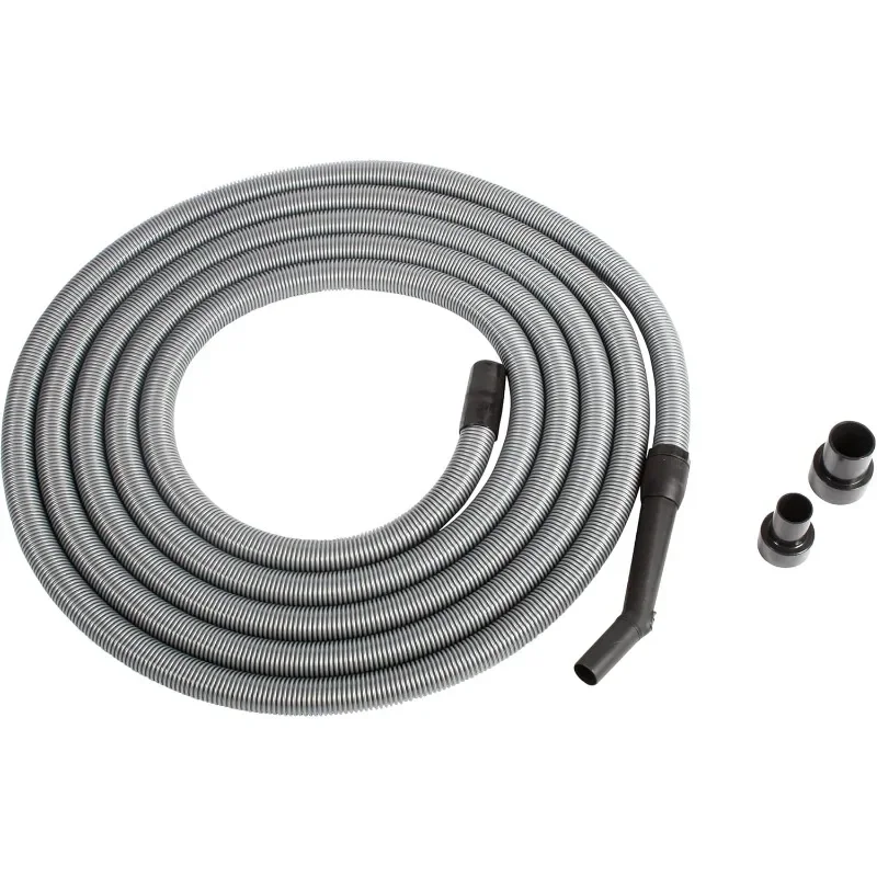 

home.30 Ft. Premium Shop Vacuum Extension Hose with 2 tank adapters and 1.25" curved end, Silver US(Origin)