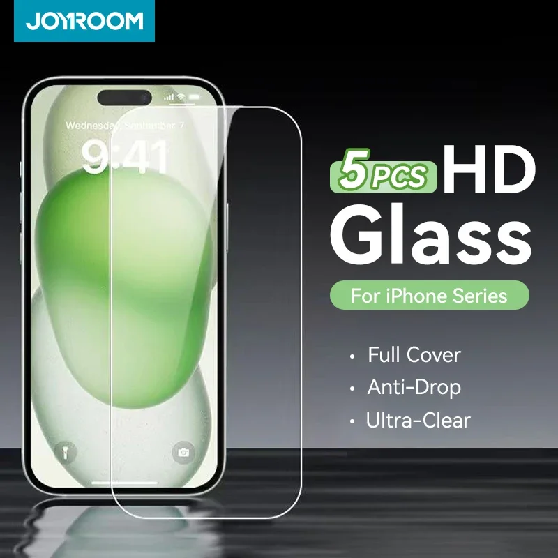 Joyroom 5/3/1PCS HD Glass For iPhone 16 15 14 13 12 11 Pro Max Full Screen Tempered Glass Protection for iPhone 16 15 Pro Max