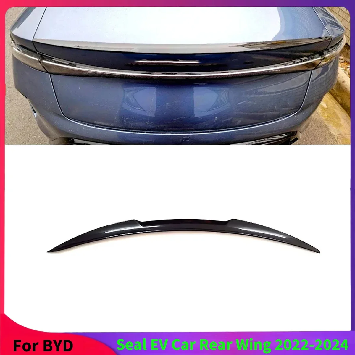 

For BYD Seal EV 2022-2024 Car Rear Wing Blade Auto Spoiler Splitter Standard Guard Protector Cover Accessorie Body Kit Tuning