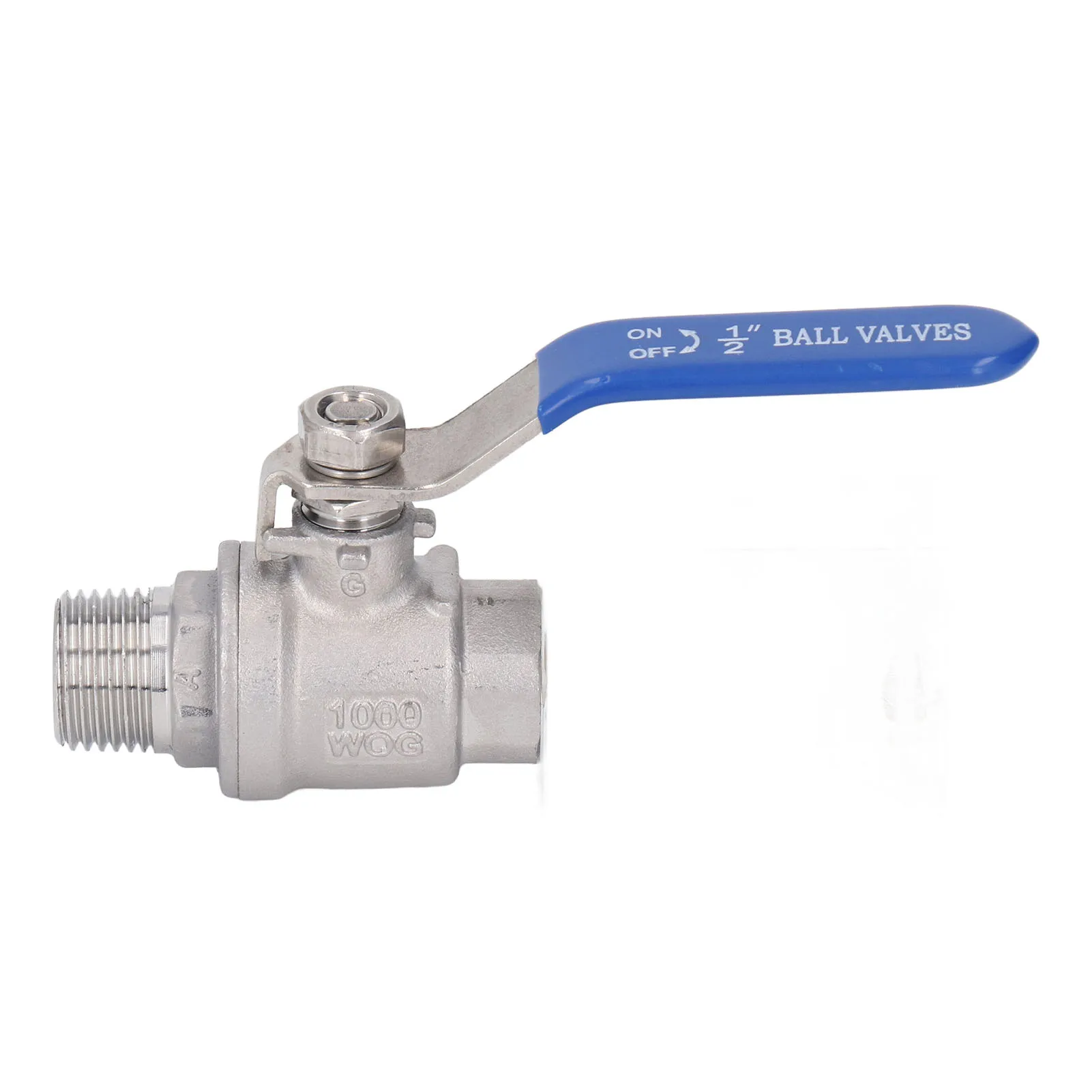 

1/2in Ball Valve 1/2in Male Female Thread NPT Ball Valve Stainless Steel 24mm Outer Diameter Shut Off Ball Valve 1000WOG