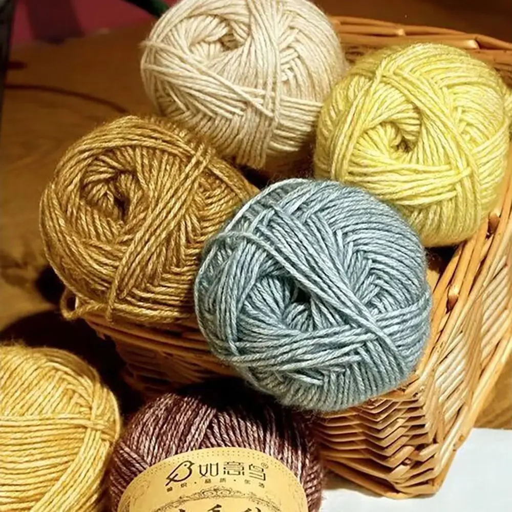 Hilo de lana de algodón suave de Color arcoíris, bufanda tejida a mano de algodón de leche DIY