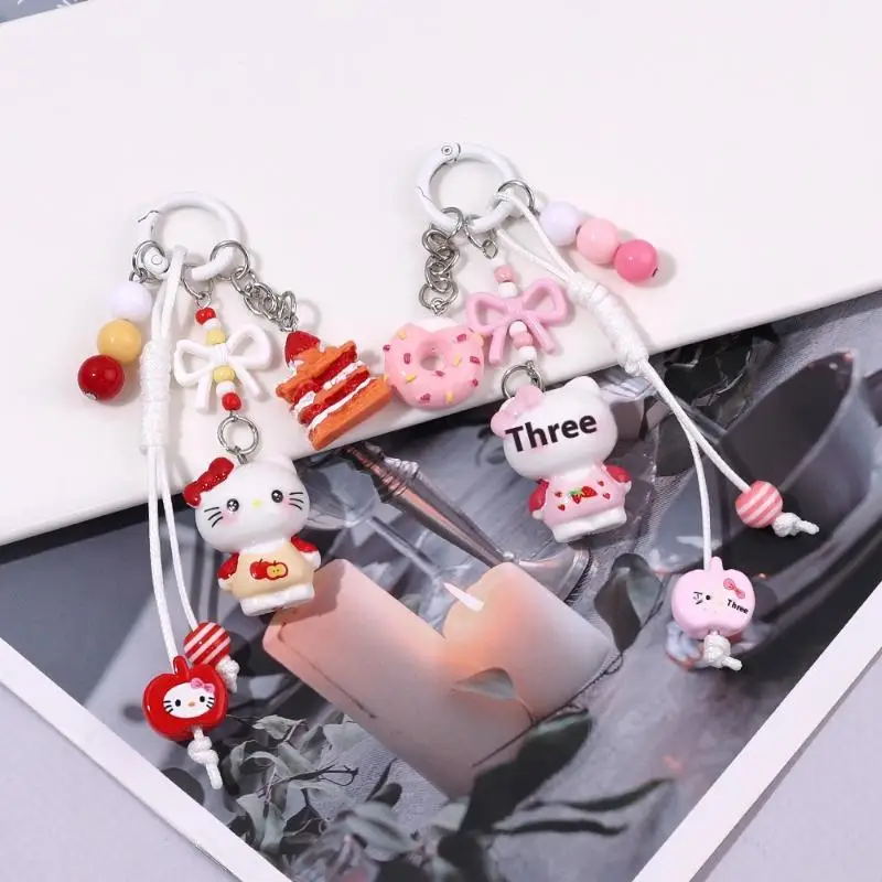 Portachiavi con ciondolo Sanrios Anime Hellokittys Portachiavi con borsa Zaino Portachiavi Accessori pendenti vintage per regalo per ragazze