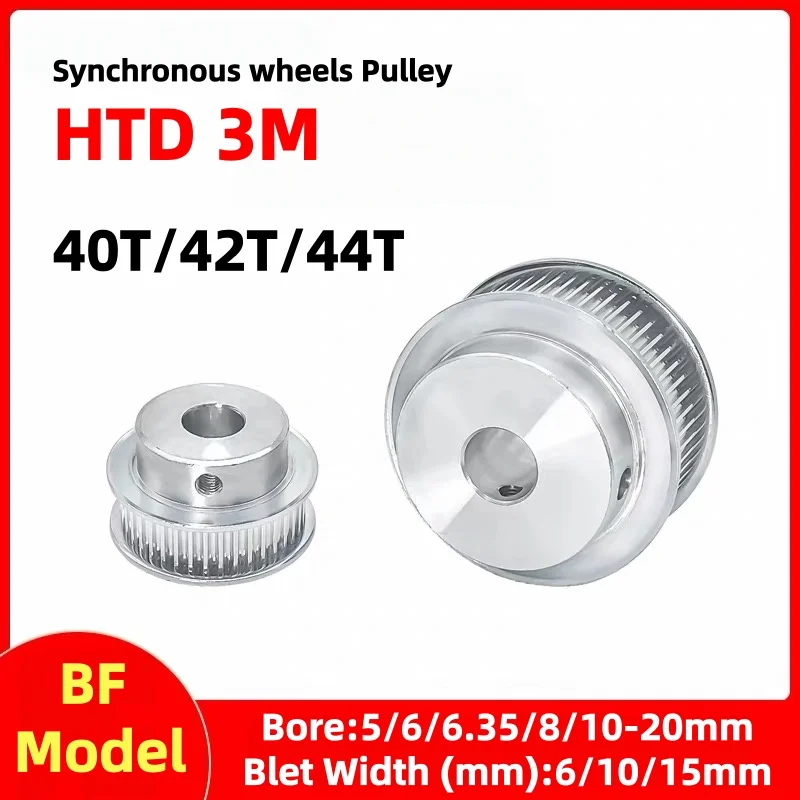 HTD3M Synchronous Wheel Timing Pulley 40T 42T 44 Teeth Bore 5mm to 20mm Belt Width 6 10 15mm HTD3M Timing Gear 3D Printing Parts