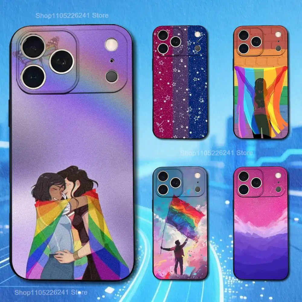 

Bisexual Love Art Flag Phone For iPhone 13,12,15,14,11,16,17,Plus,Pro Max,XS,X,XR,SE,Mini,8,7,Soft Silicone Black