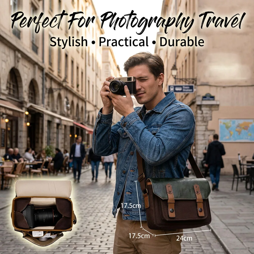 Vintage Canvas Camera Bag DSLR Shoulder Photography Bag Waterproof Camera Case For Canon Nikon Sony