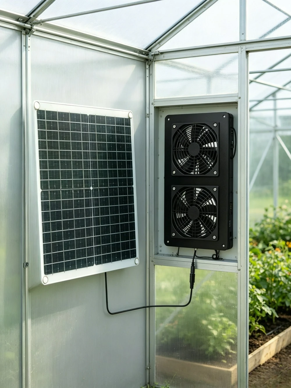 Monocrystalline 20W 30W Solar Dual Exhaust Fan Kit IP65 Waterproof for RV Greenhouse Chicken Coop Pet House Ventilation Durable