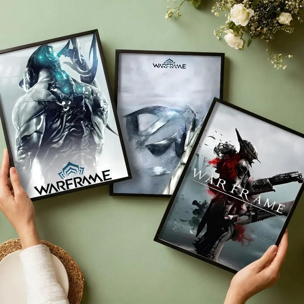 W-Warframe Game Poster Stickers HD Painting Self-Adhesive Art for Bedroom Living Room Home Decor Decals Gift