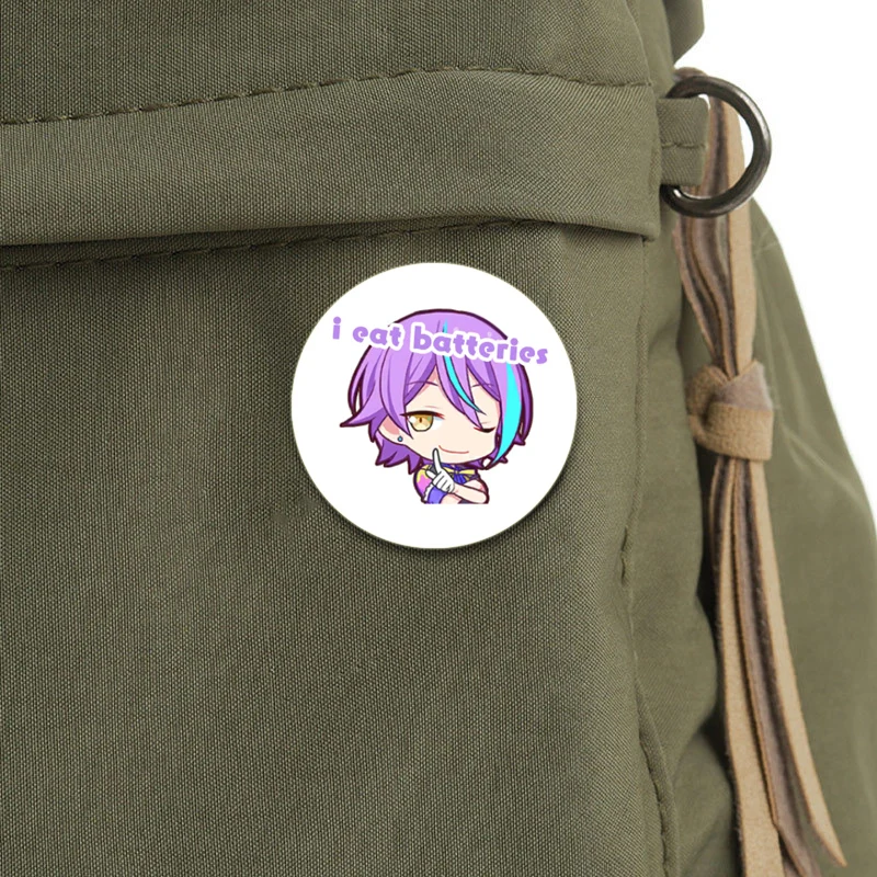 Funny Cartoon Style Badge Project Sekai Brooches on Backpack Clothes Handmade Round Enamel Pins for Jewelry Gift Accessory