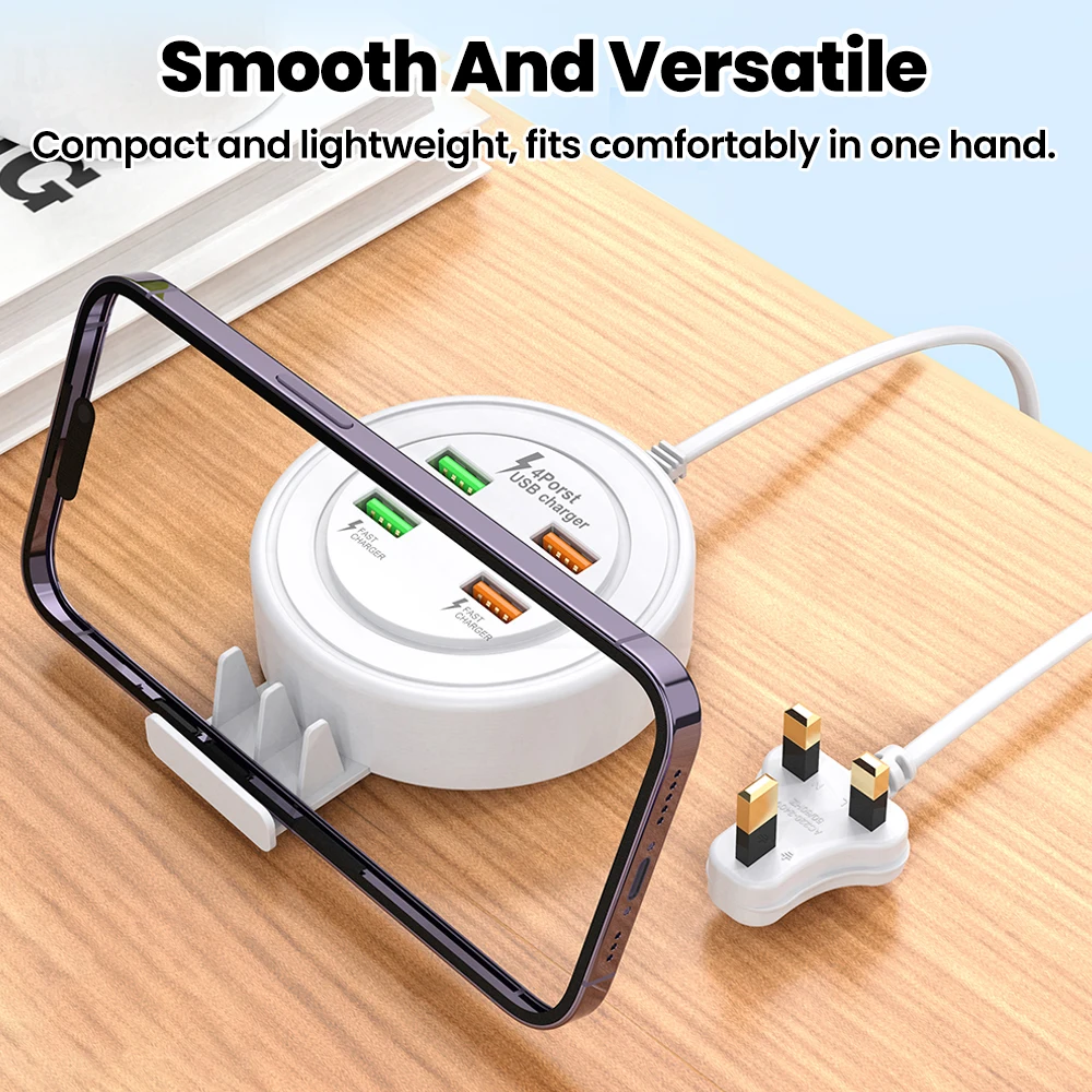متعددة منافذ USB سطح المكتب قطاع الطاقة نوع C مقبس شحن سريع الاتحاد الأوروبي/الولايات المتحدة/المملكة المتحدة التوصيل شاحن الهاتف/حامل آيفون 17 16 سامسونج
