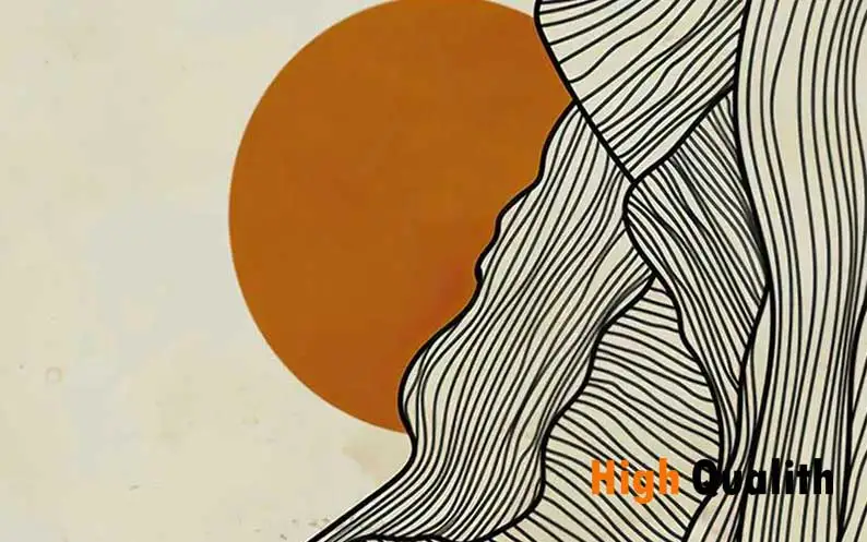 الحد الأدنى خط جبل الشمس مجردة جدار الفن ، المطبوعات الملصقات الشمالية ، صورة الحد الأدنى ، قماش اللوحة ، غرفة الديكور ، مجموعة 3