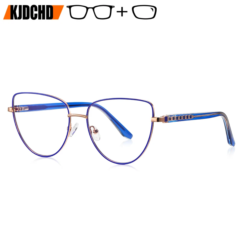 

Очки KJDCHD: модные женские очки «кошачий глаз» с металлической оправой, фильтром синего света и фотохромными линзами