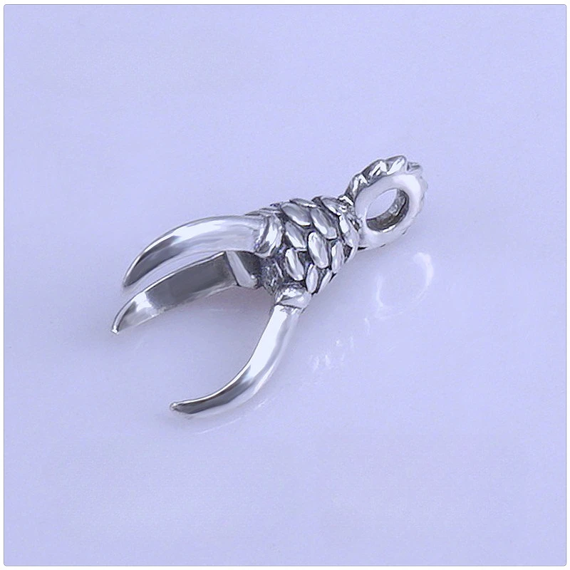 

925 Silver Dragon Claw Pendant Setting 8mm To 14mm Beads Necklace Pendant with Gold Plating Fashion Man Jewelry DIY Supplier