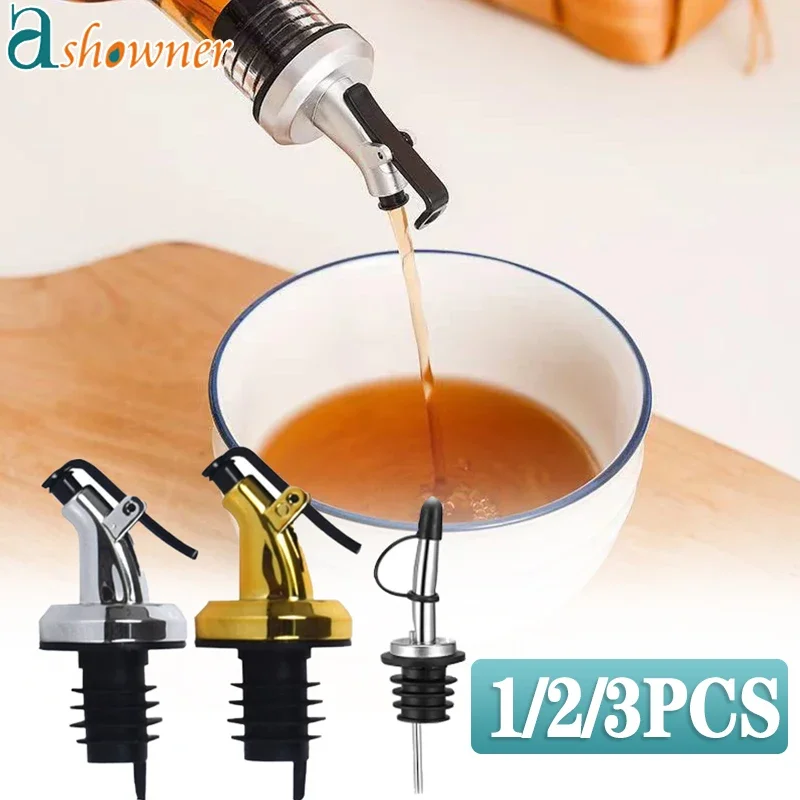 

3Pcs Oil Bottle Sprayer Wine Pourer Sauce Boat Nozzle Liquor Oil Dispenser ASB Lock Leak-Proof Plug Bottle Stopper Kitchen Tool