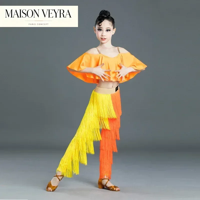 nouvel-ensemble-de-vetements-de-danse-latine-a-franges-pour-enfants-tenue-de-competition-et-d'entrainement-pour-filles-pantalon-a-franges-standard-pour-la-danse-nationale-vetements-de-performance