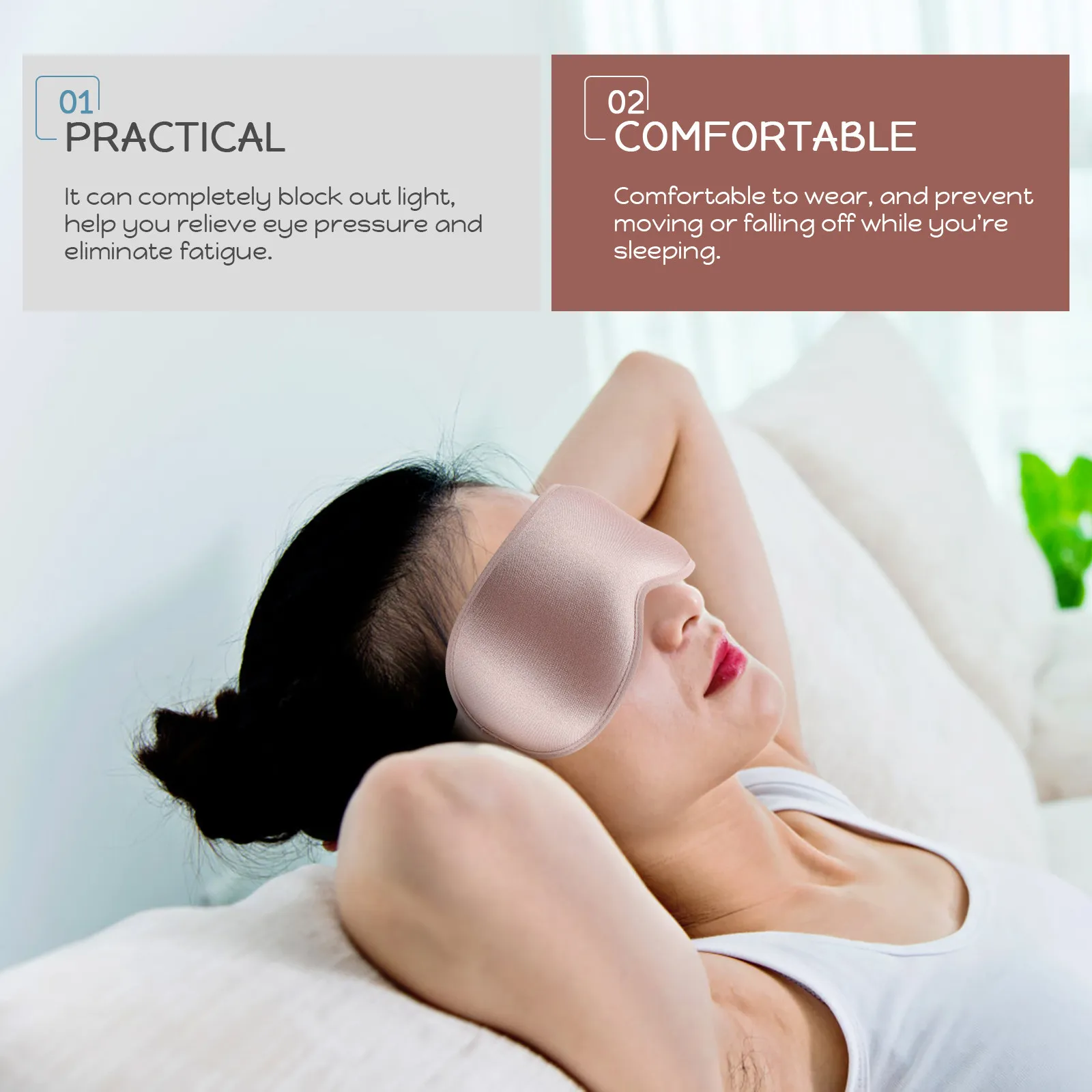 3D Eye Mask for Sleeping Ultra Comfortable Non-Slip Design Ideal for Travel Napping Shift Work and Night Rest Sleep Eye Cover