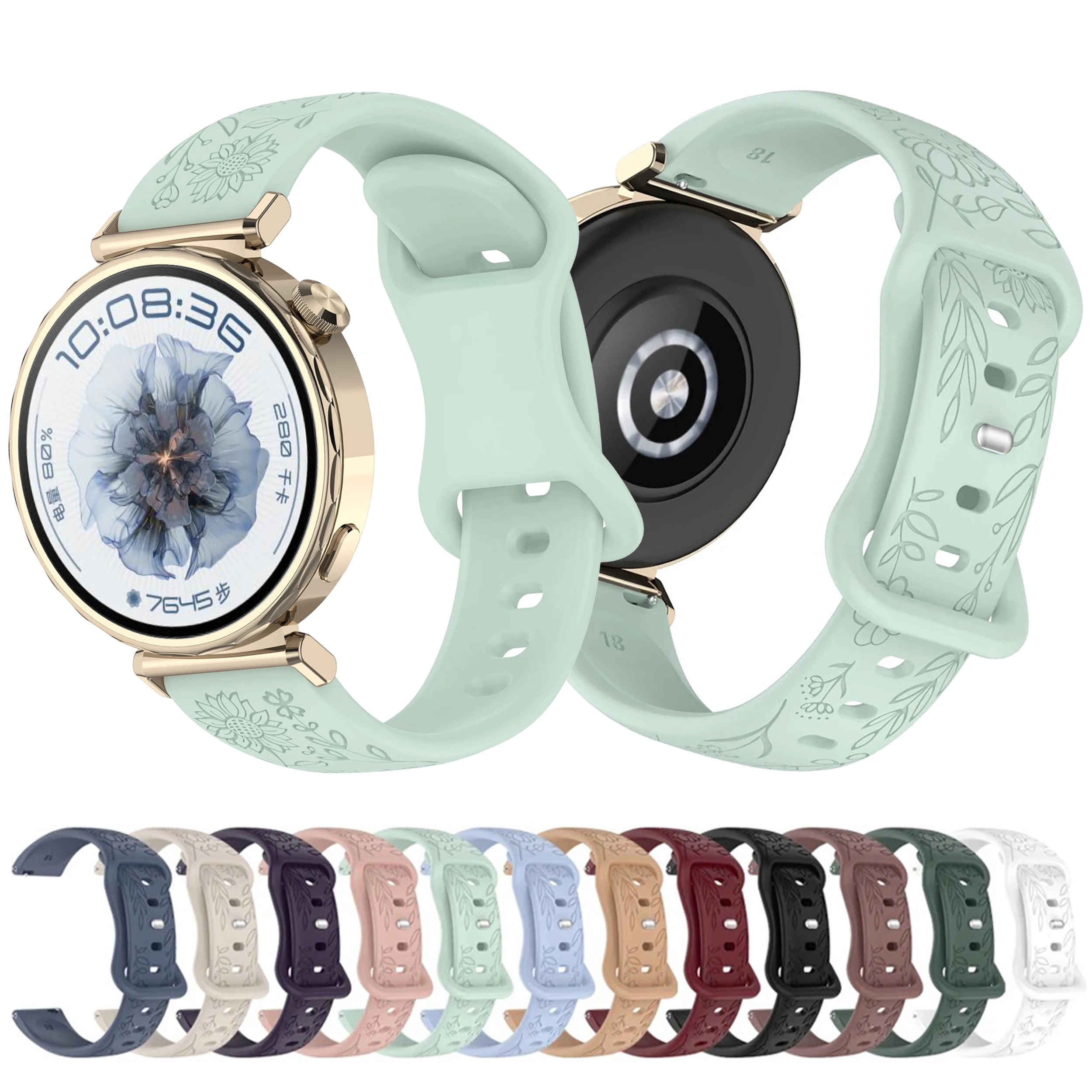 3D Flowers Silicone Strap For Huawei Watch GT6 Pro GT 6 5 4 46mm 41mm GT5 Pro GT 3 2 42mm Bracelet Huawei Watch GT Runner 2 Band