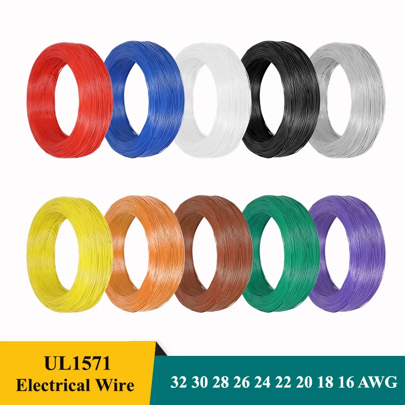 UL1571 Electronic Wire 32 30 28 26 24 22 20 18 16 AWG  DIY Cord LED Line Environmental PVC Insulation Tinned Copper Cable