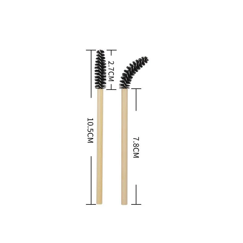 50Pcs Bamboo Handle Eyelash Brush Mascara Wands Applicators Eye Lash Extension Brush Eyebrow Curling Spoolie Brushes Makeup Tool