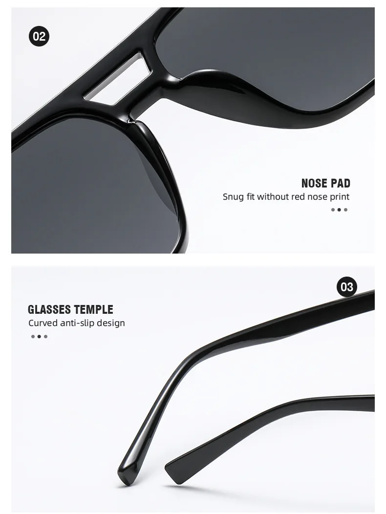 3 Stück 2025 Sonnenbrille für Damen, UV-Schutz, Vintage-Markendesign, UV400-Farbtöne, gelb, blaue Linse, großer Rahmen – Detail 5