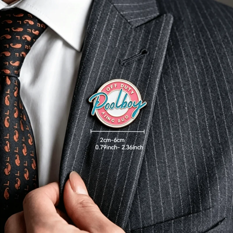 Vintage Round Letter Hard Enamel Lapel Pin Colorful Drip Oil Brooch Badge for Men Suit Collar Backpack Jacket Accessories Gift