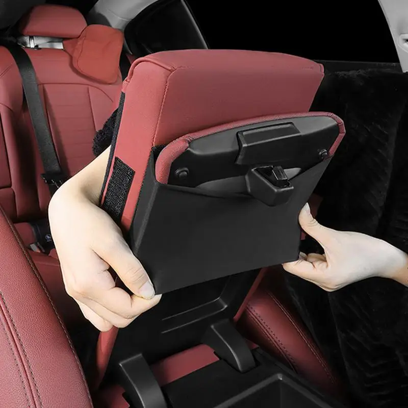 Armrest Box Cushion Center Console Memory Foam Cushion for All Season Waterproof Elbow Rest with Side Storage Pocket for car SUV