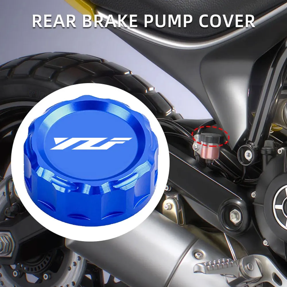For Yamaha YZF R125 R7 R6 R1 R3 YZF-R125 YZF-R7 YZF-R3 Motorcycle Accessories CNC Rear Brake Fluid Reservoir Cap Cylinder Cover