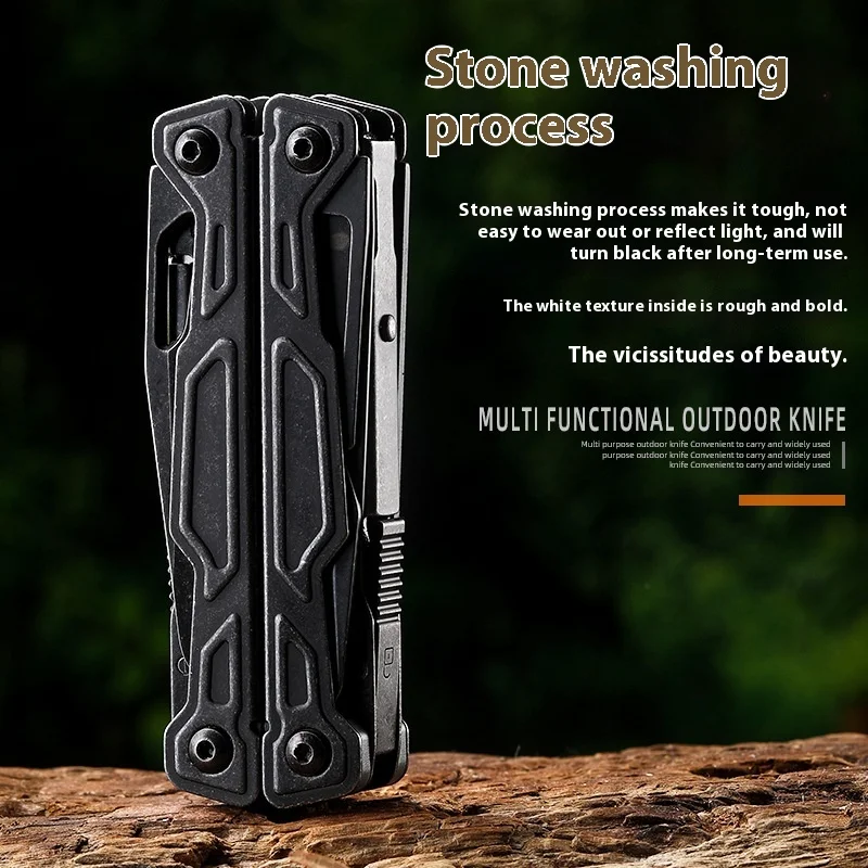 New Stainless Steel Stone-Washed Outdoor Precision Machining Multifunctional Folding Pliers Bottle Opener Camping Car