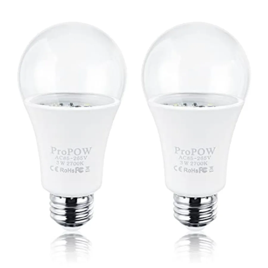 25 Watt Dusk to Dawn Light Bulbs, A19 3W Clear Cover E26 LED Bulbs Automatic on/Off Indoor/Outdoor Lighting for Porch, Garage,