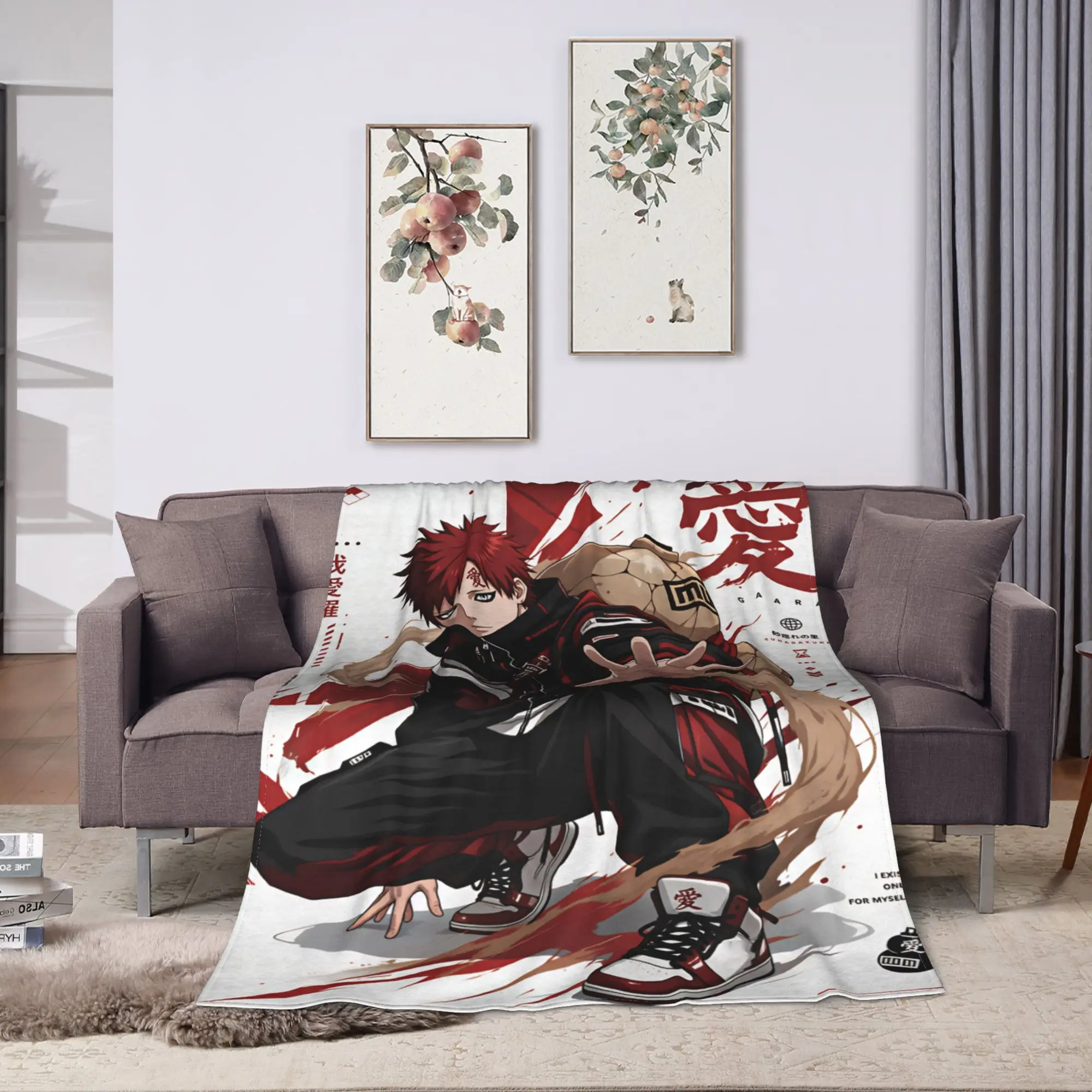 Gaara  Blanket  Camping Flannel Throw Blanket For Bedroom Warm Soft Customized Quality Bedspread Gift