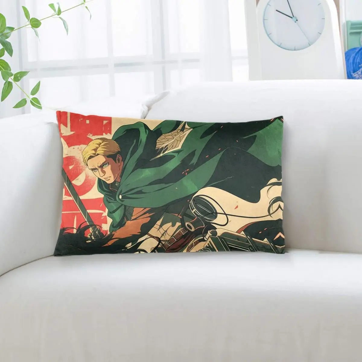 Attack On Titan Manga Erwin Smith Anime Rectangle Pillowcase Cushion Cover Decorative Bedroom Bed Home Comfort Throw Pillow