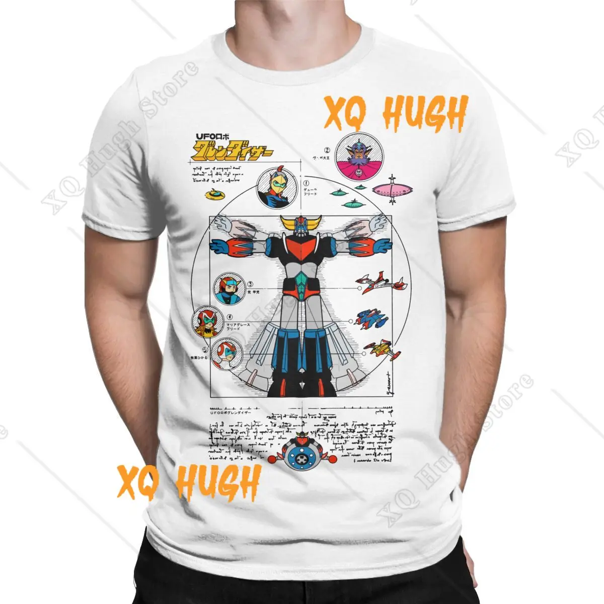 UFO Robot Grendizer Goldorak T Shirt Merch for Men Women Pure Cotton Goldrake Japan Robots Tee Shirt Short Sleeve Tops Gift Idea