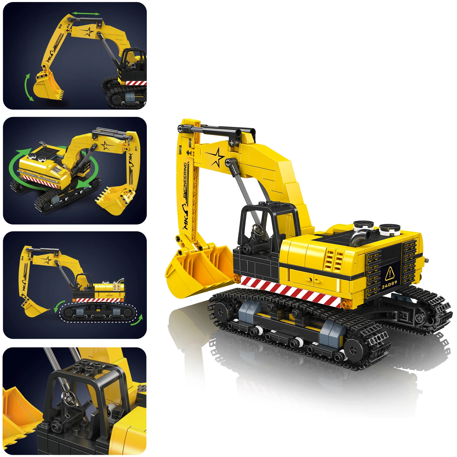 

MOULD KING Excavator Model Kit Technical Engineering Vehicle 705PCS Building Blocks Bricks Assembly Educational Toy Gifts