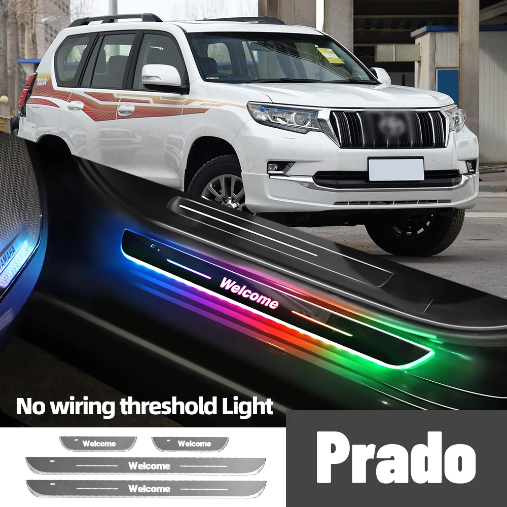 

For Toyota Prado J 120 J120 Prado J 150 J150 Car Door Sill Light Customized Logo LED Welcome Threshold Pedal Lamp Accessories