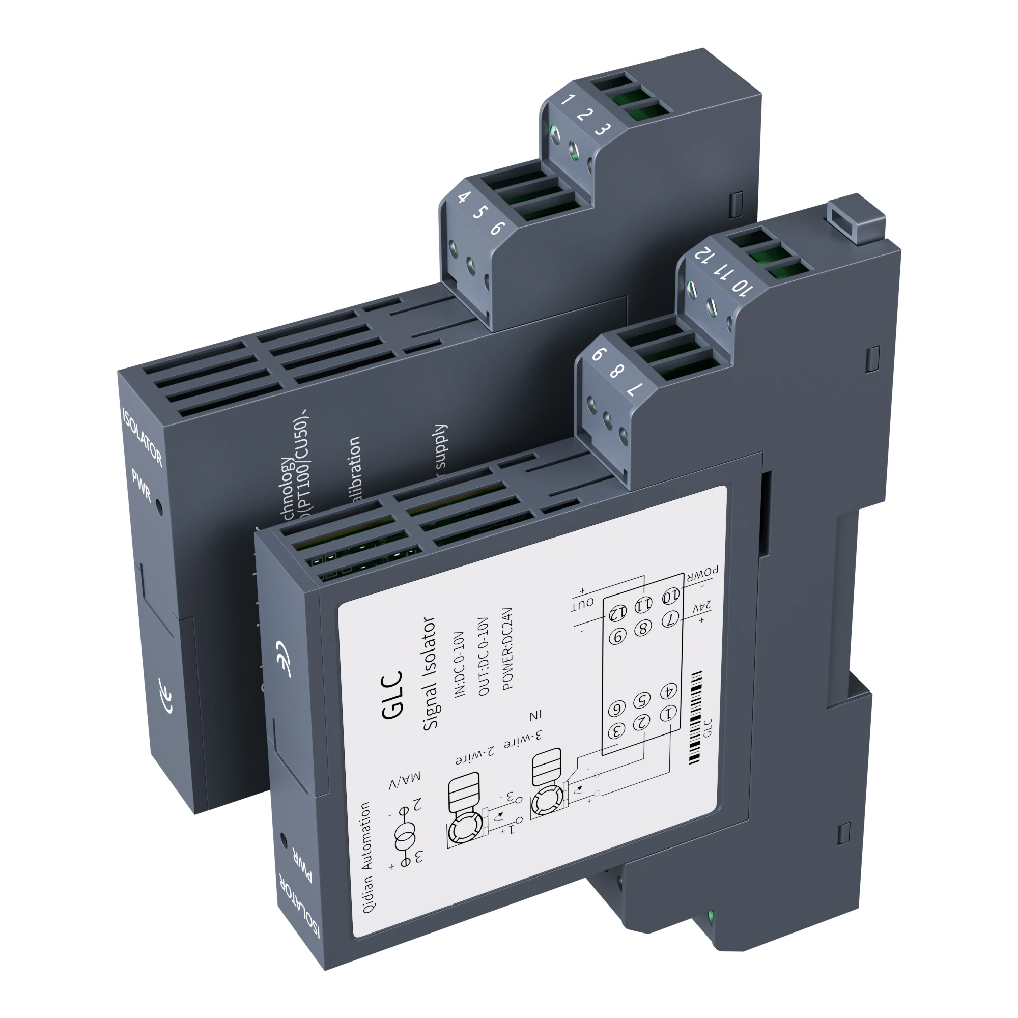 Quick Response Signal Isolator Transmitter 0-5V 0-200mV Input 4-20mA 0-10V 1-5V Output 1 In 2 Out Signal Isolation Distributor