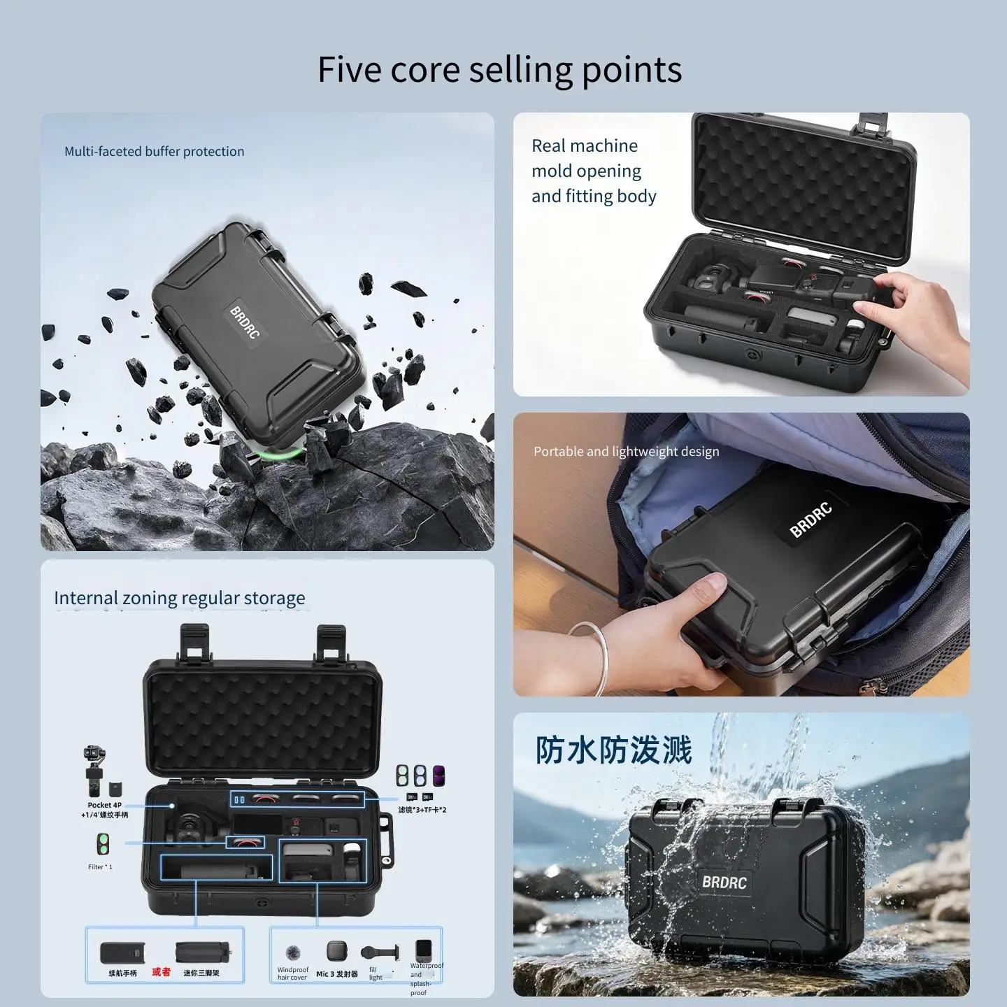 For DJI Pocket 4P Waterproof Hard Case Portable Carrying Case Anti-scratch Travel Box For DJI Osmo Pocket 4P Camera Accessories image 2