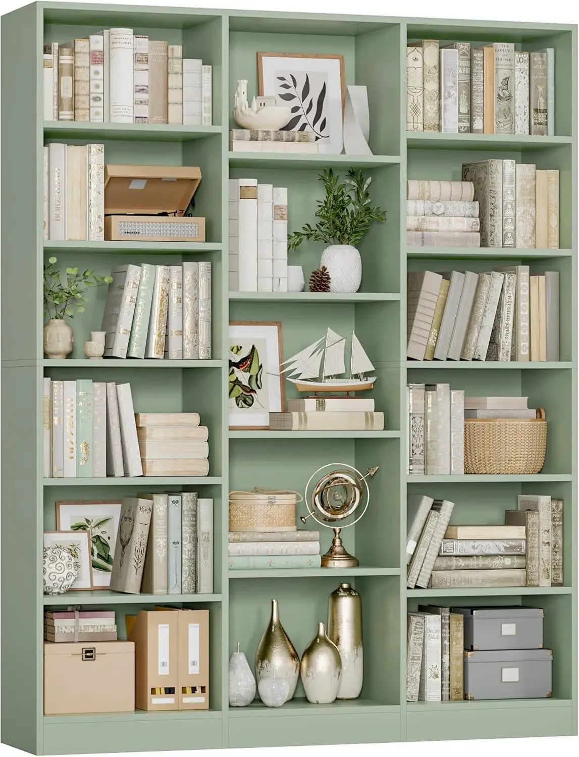 

BestsellerTriple Wide Bookshelf, 6 Tier Large Bookshelf, Bookcase with 17 Open Display Shelves, 74'' Tall Bookcases and Bookshel