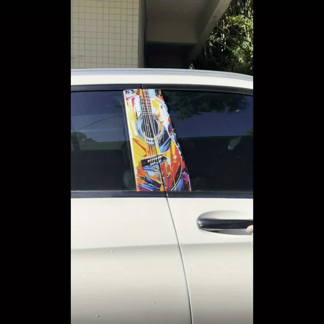 2 Piece Skull Fantasy Car Post Sticker - Unique Butterfly with Skull Black and White Sticker for All Models