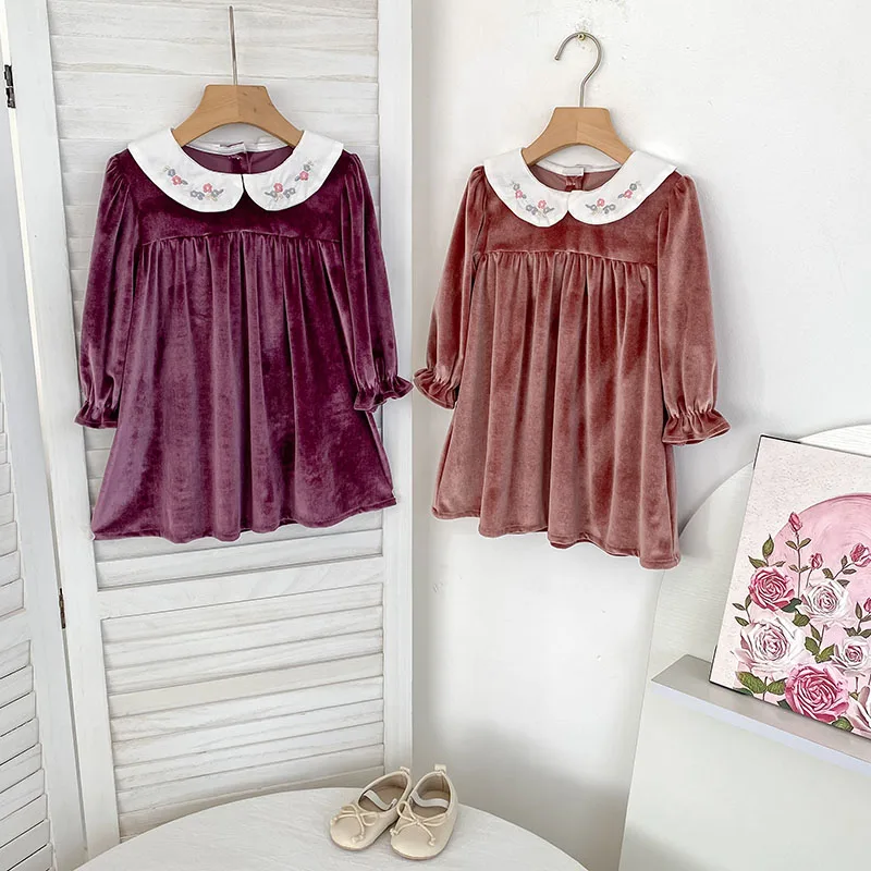 Autumn Baby Girl Clothes Embroidery Christmas Party Dress Costume 1-6Yrs Toddler Girl Birthday Kids Clothing Christmas Dresses
